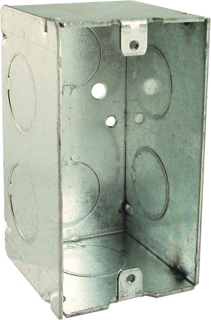 Raco, Gray, 4" X 2" Hubbell 4 In. X 2 In. Handy Box, Welded, 2-1/8 In. Deep, Eight 3/4 In. Ko'S, (674)