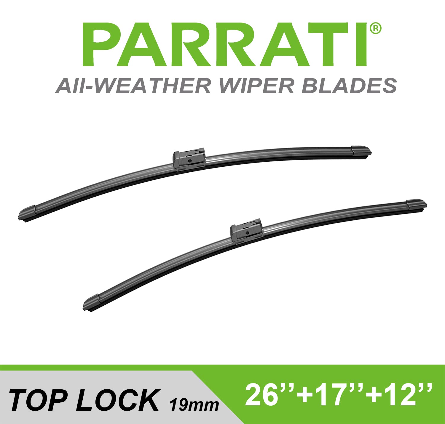 Parrati High Performance Premium All-Season Automotive Windshield Wipers With Rear Wiper Blades Replacement For 2010-2016 Cadill