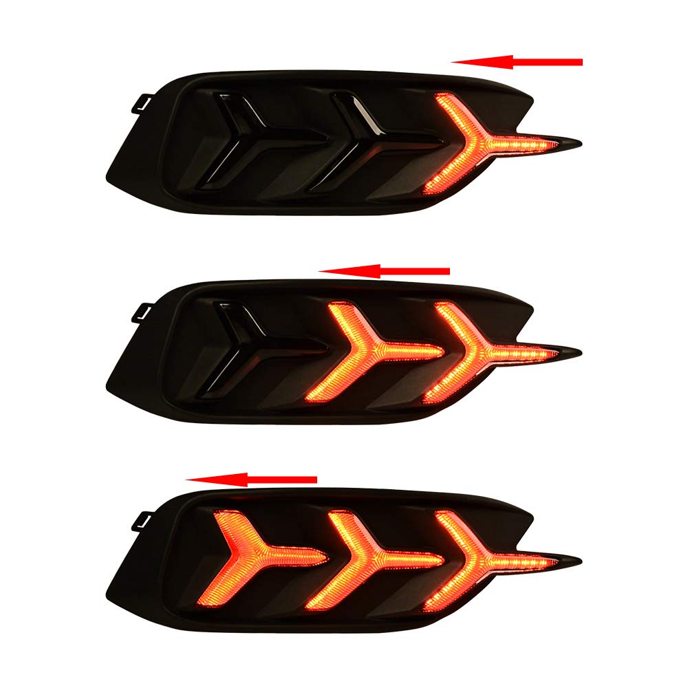 2Pcs Rear Brake Tail Light Lower Bumper Reflex Lamp Fishbone Style Tail Lamp Compatible With 2016-20 Civic Sedan 10Th Gen Red