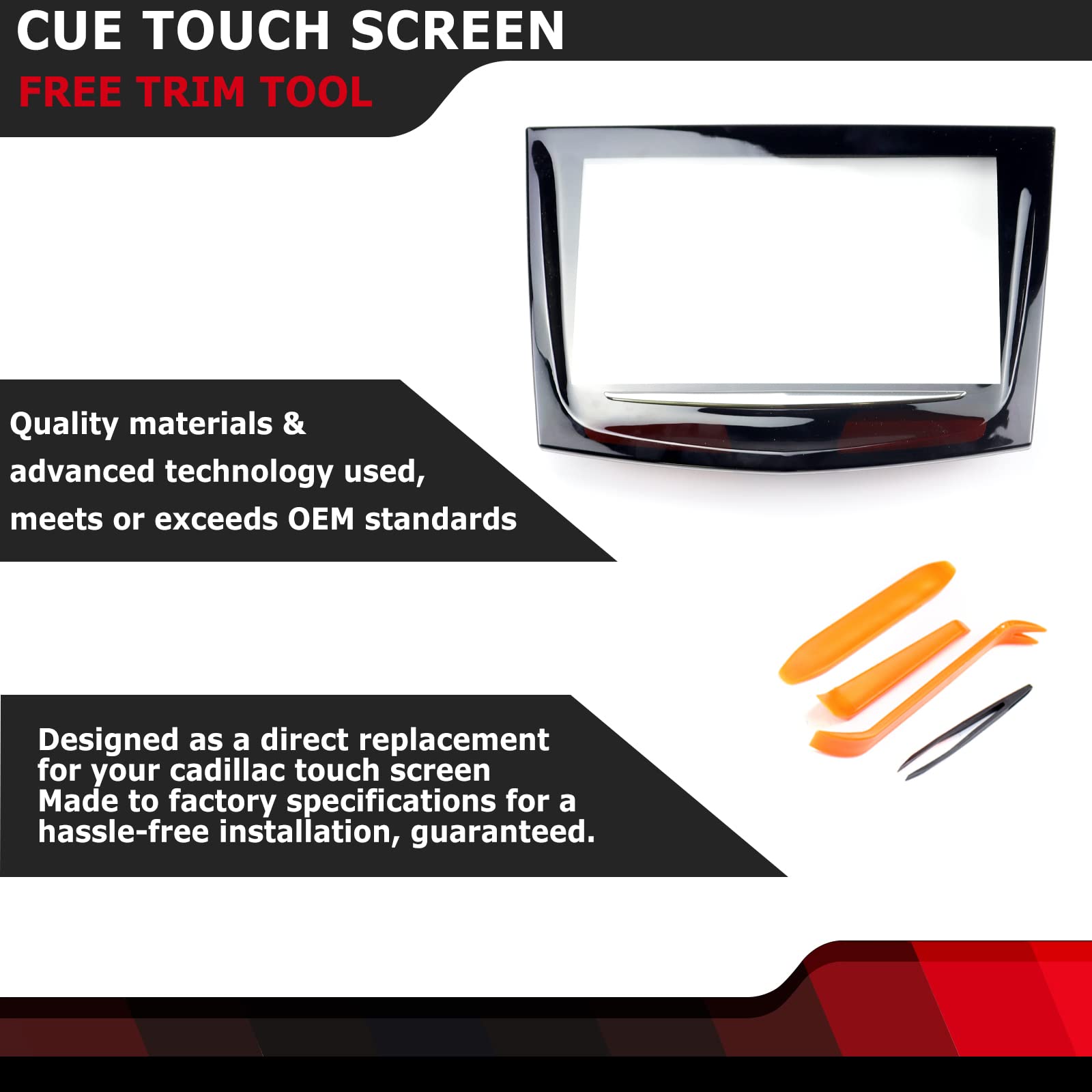 Fexon 2013 2014 2015 2016 2017 Cue Touch Screen Display With Free Trim Tool Compatible With Cadillac Ats Escalade Srx Xts Elr Cts Cts-V Touch Sense