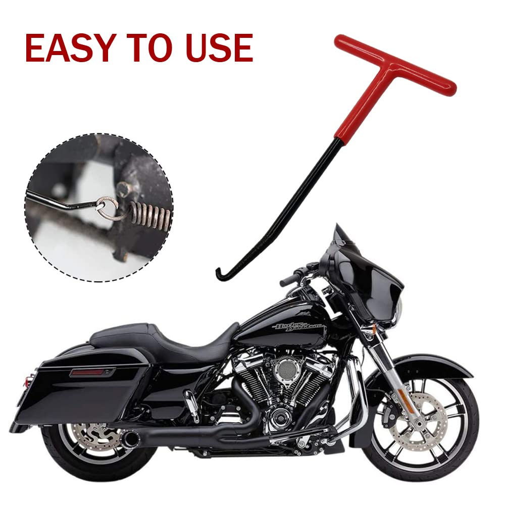 Motorcycle Exhaust Spring Hook, T Shaped Handle Exhaust Pipe Spring Puller Installer Hooks Tool With Rubber Coating For Motorcycle Vehicle Springs Removal, Installation, Adjustment (1Pcs)