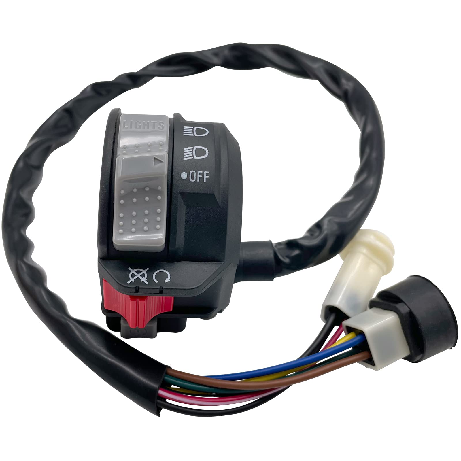 M Mati Left Handlebar Control Engine Start Run Off Headlight Switch For Yamaha Big Bear 350 Warrior 350 Moto-4 225/250/350 Pro-4 Terra Pro Yfm225/250/350 Yfp350 Yfu59V-83973-09-00