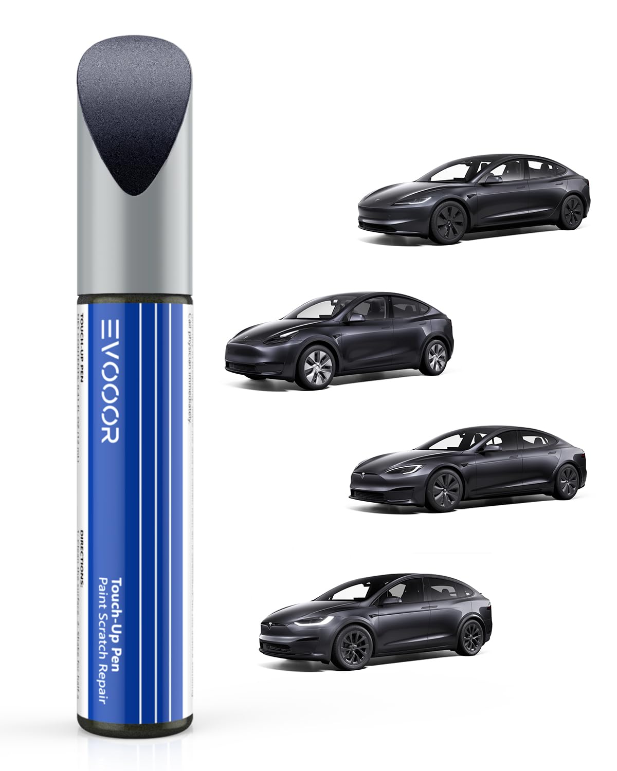 Evooor Stealth Grey Touch Up Paint For Tesla - Diy Scratches Repair With Color-Matched For Model 3/Y/S/X (Stealth Grey(Pn01))