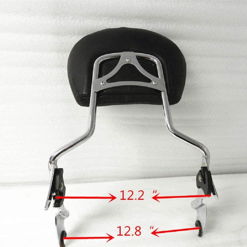 Chrome Detachable Backrest Sissy Bar With Pad Compatible with 2009-2023 Harley Touring Road King Electra Glide CVO Street Glide