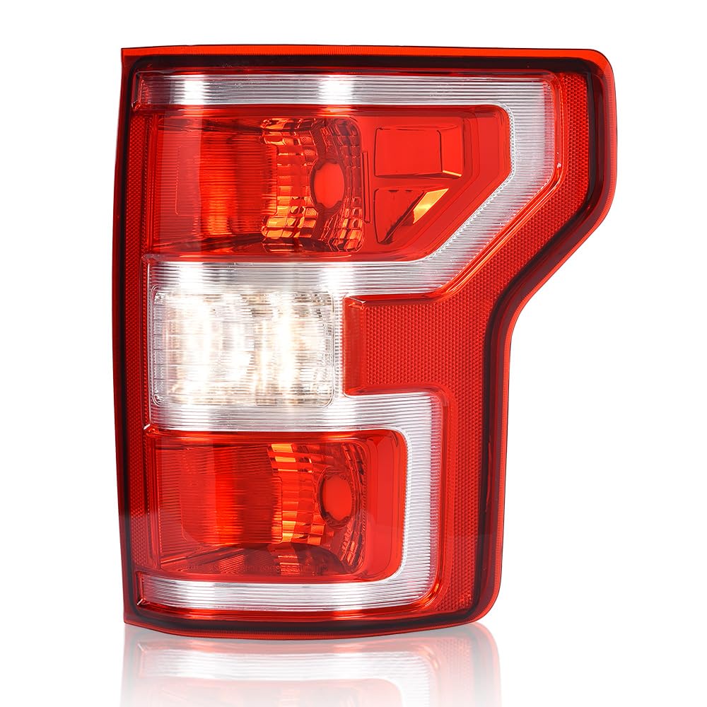 CNNELL Rear Tail Lamp Light Assembly RH Passenger Side w/o Bulbs & Wiring Harness Compatible with Ford F150 2018-2020 JL3Z13404H