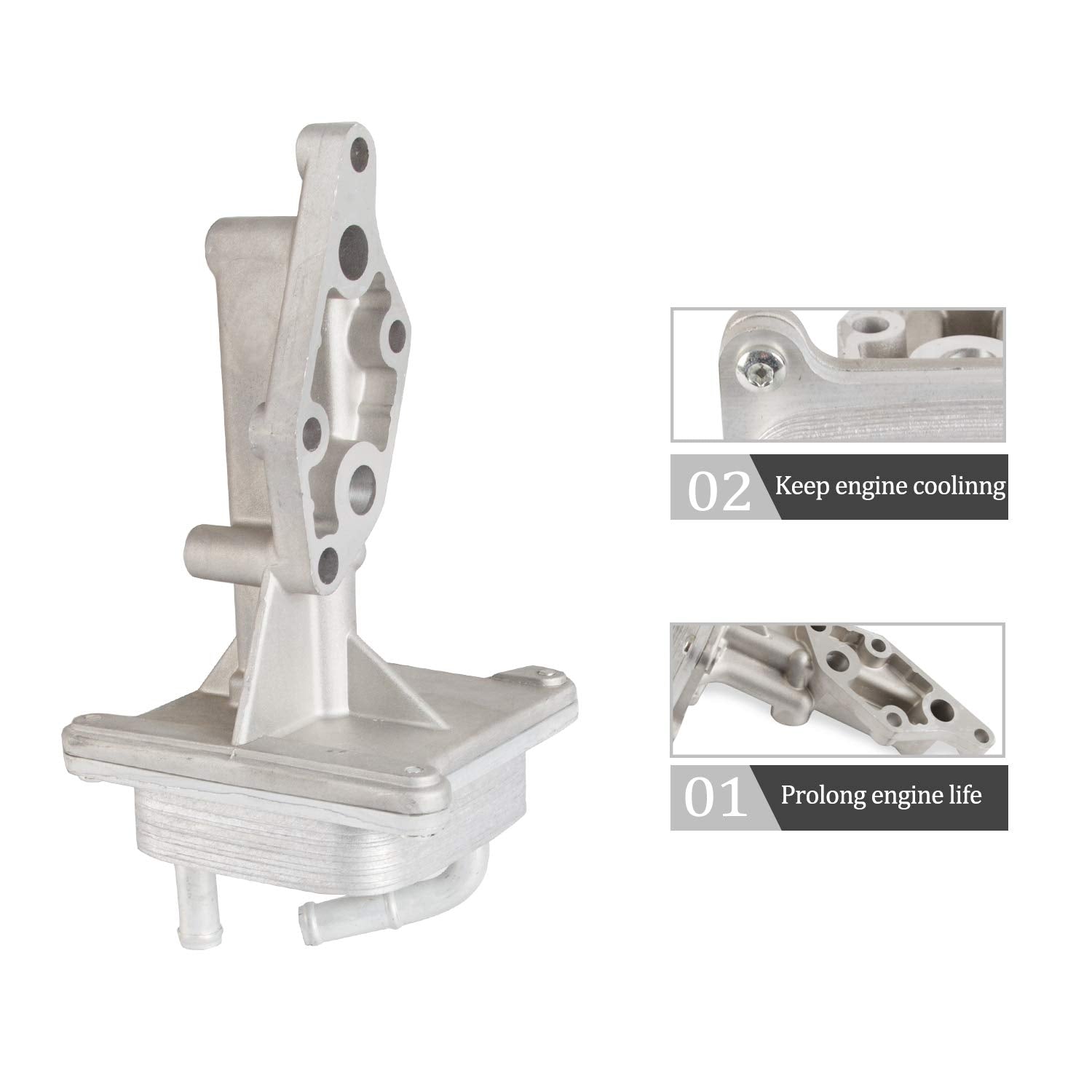 RANSOTO Engine Oil Cooler Kit With Gasket Compatible with Nissan Altima Rogue Sentra 2.5L 2007-2013 Replaces 21300-JA06A 21304-J