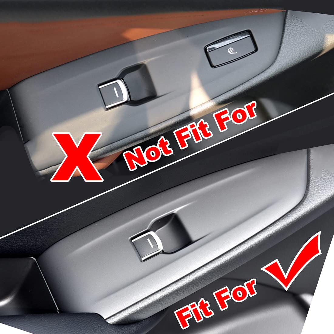 Ruihe 4Pc Carbon Fiber Color Car Automobile Door Window Control Panel Cover Molding Door Lock Switch Trim Fit For Honda Accord 2018 2019 2020 2021 2022 North American Version (No Seat Heating)