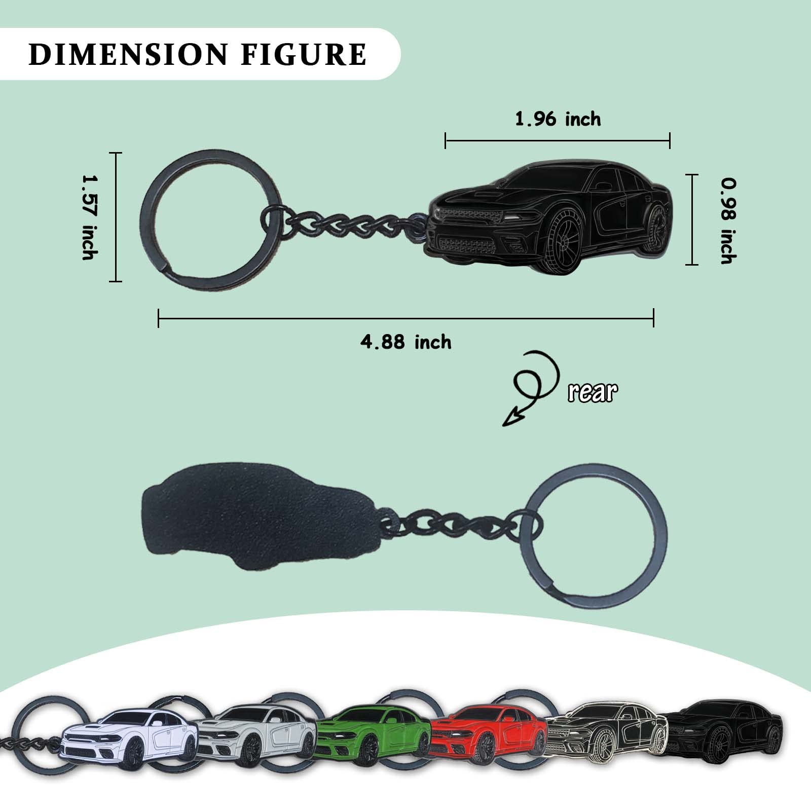 Glahorse For Dodge Challenger Dakota Charger Srt Avenger Durango Caravan Keychain，For Dodge Charger Accessories 2015-2022 (Pure Black)