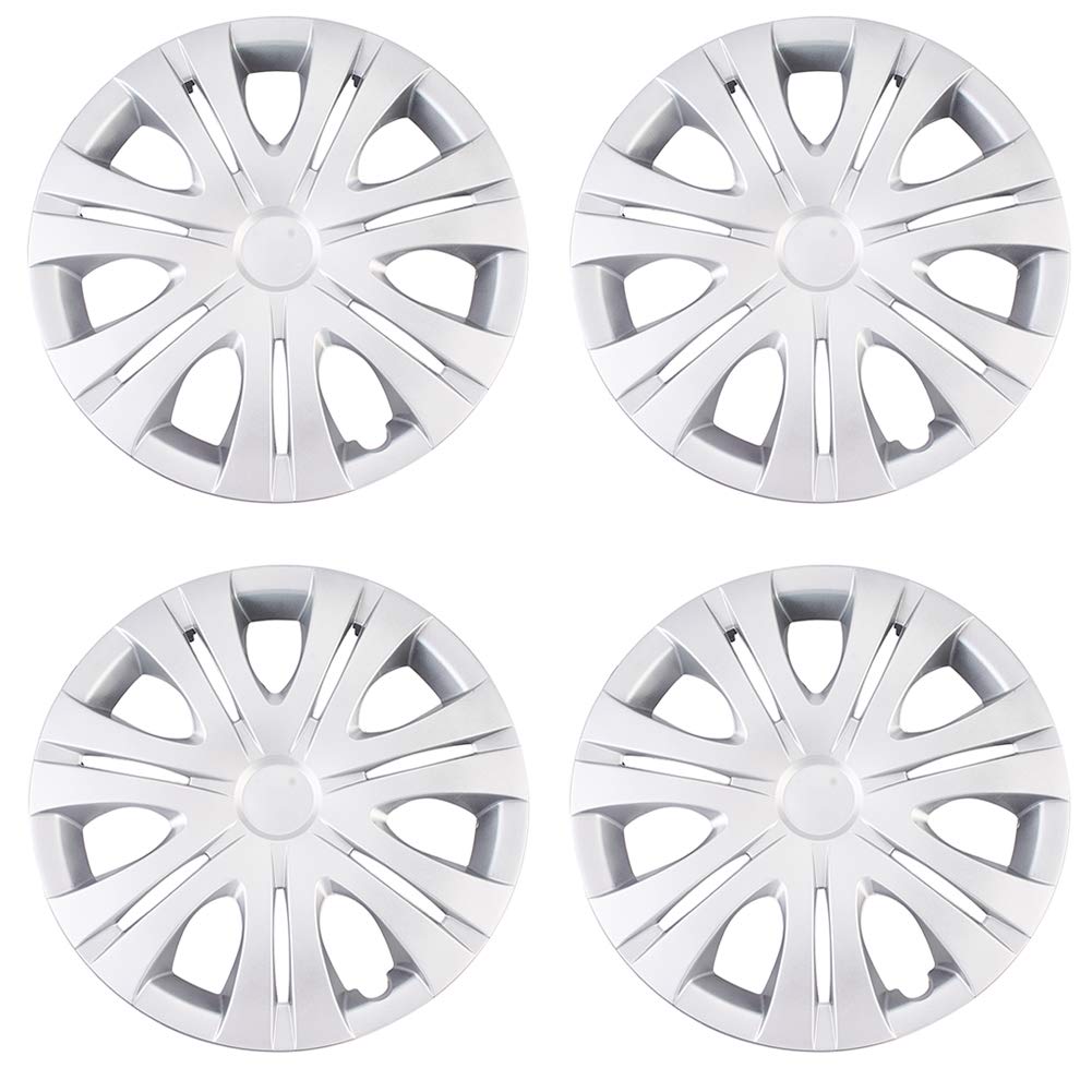 Aumohall 14 Inch Car Vehicle Chrome Wheel Rim Skin Cover Automotive Hubcap Wheel Cover Replacement Hubcaps Rim Protection Access