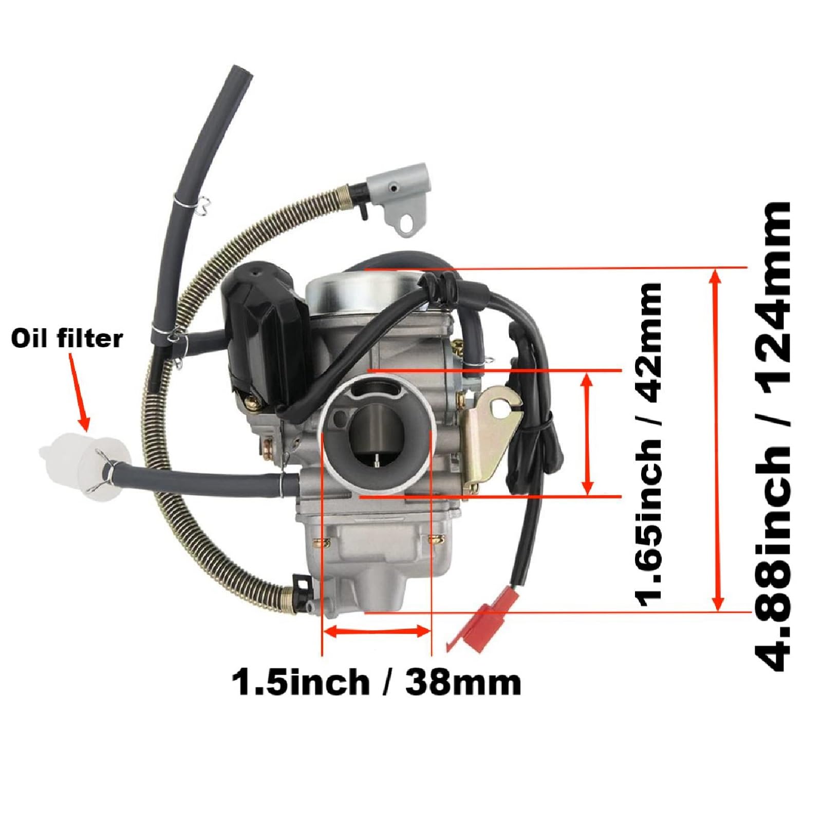 Rytime Pd24J Gy6 150Cc Carburetor Compatible For Moped Atv Go Kart Scooter 125Cc 150Cc 4-Stroke 150Cc Engine Kazuma Taotao Roket