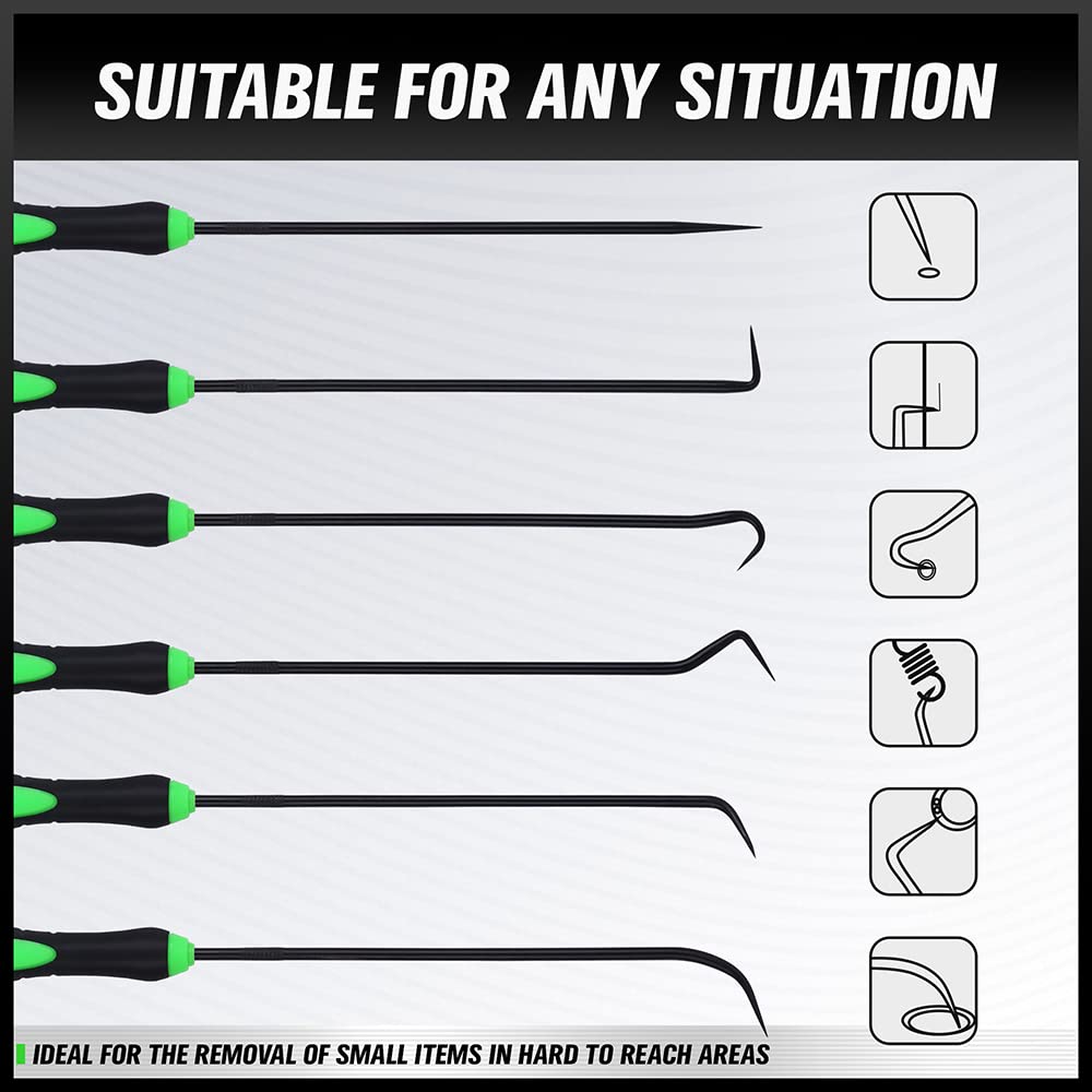 SWANLAKE Pick and Hook Set, Pick Tool Set for Car Auto Oil Seal/O-Ring Seal Gasket Pick Mini Hooks Puller Remover (6PCS)