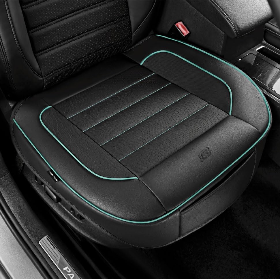 Skechers Car Seat Cover,Memory Foam Luxury Faux Leather Front Bottom Seat Cushion Cover,Universal Anti-Slip and Wrap Around The 