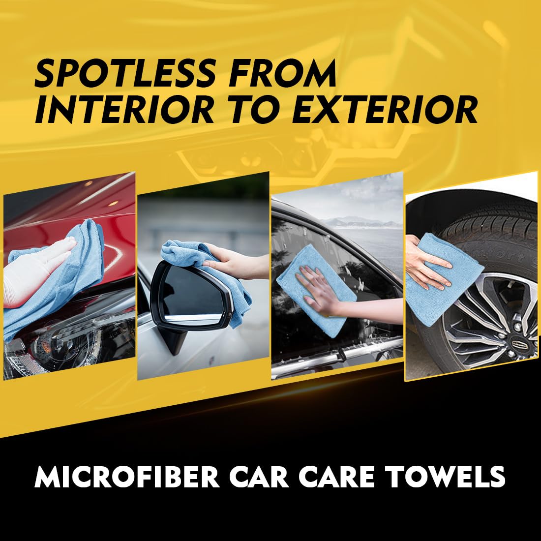 Homexcel Blue Microfiber Cleaning Cloth 50 Pack, 12.5 X 12.5 Inch Microfiber Towels For Cars, Ultra Absorbent Car Washing Cloth,