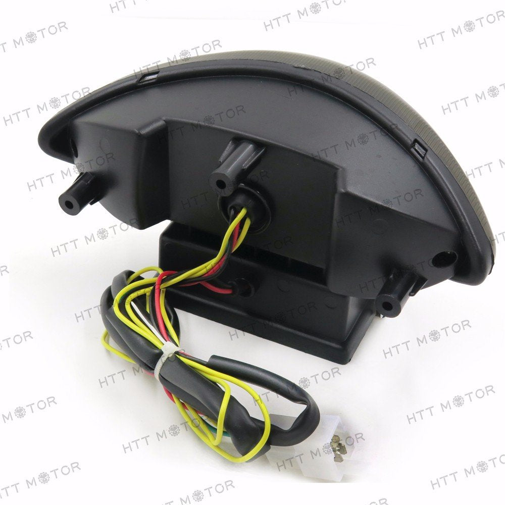 Httmt Mt031A- Custom Smoke Lens Led Brake Tail Light W/Integrated Turn Signals Indicators Compatible With 1999-2007 Suzuki Hayabusa Gsxr1300 2003-2006 Katana 600/750 2003-2006 Gsx-F 600/700