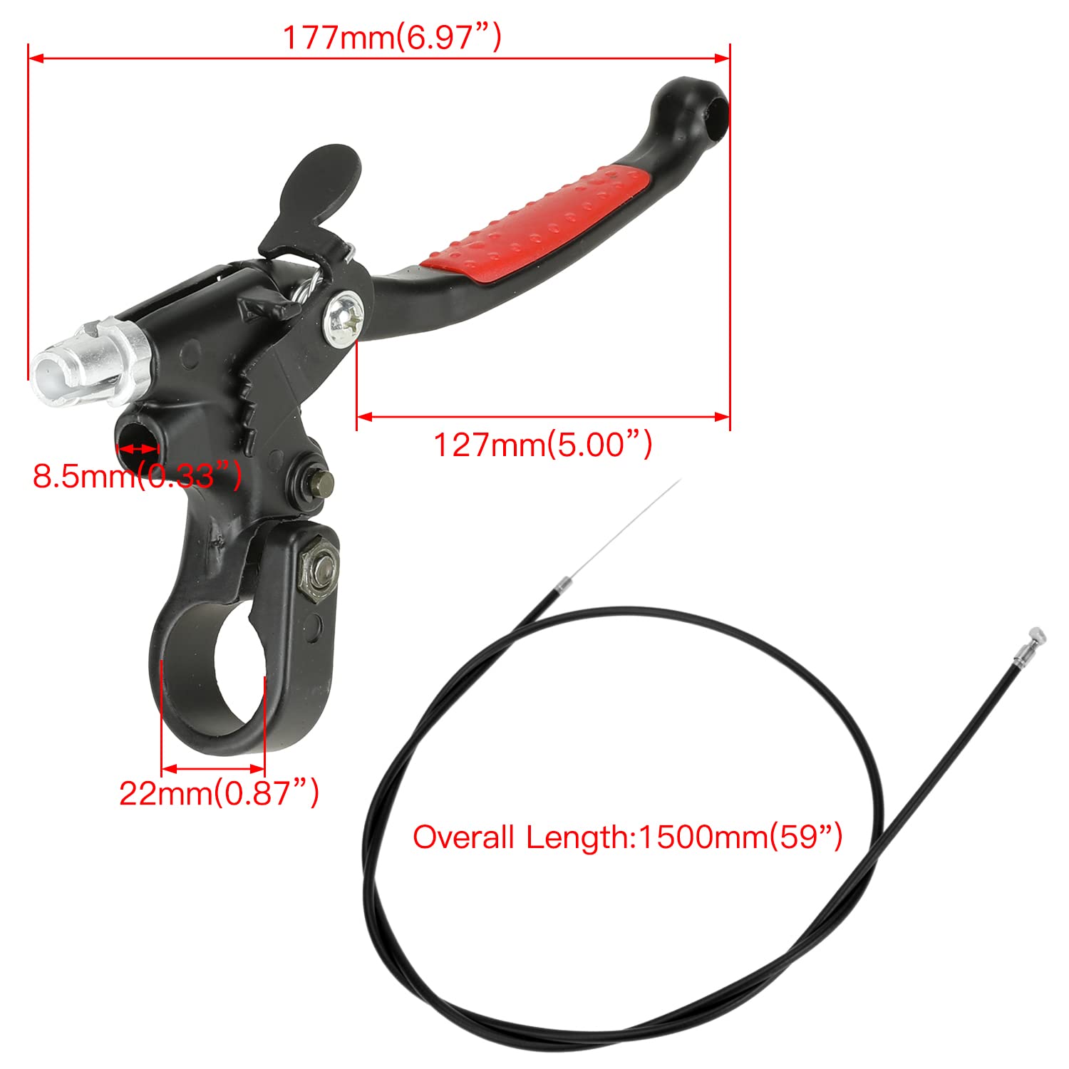 Yoxufa Motorized Bike Clutch Lever Handle Cable Spring Kit For 49Cc 50Cc 66Cc 80Cc 100Cc 2 Stroke Engine Gas Motorized Bike Motorcycle Bicycle Parts