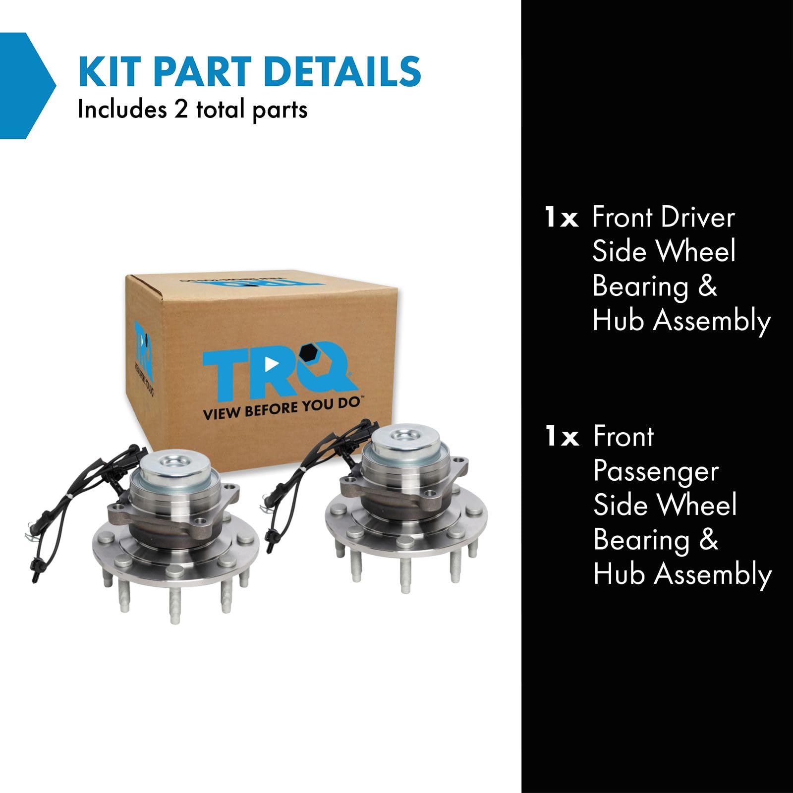 Trq Front Wheel Hub Bearings Assembly Set - Compatible With 2018-2021 Chevrolet Express 2500, 3500, Gmc Savana 2500, 3500, 2021