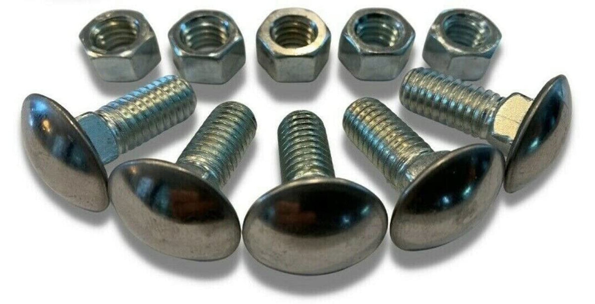 Front & Rear Chrome Bumper | Bolt & Nut Kit, Stainless Steel (3/8-16 X 1') Fits: WBCARB0C3VXJZN1