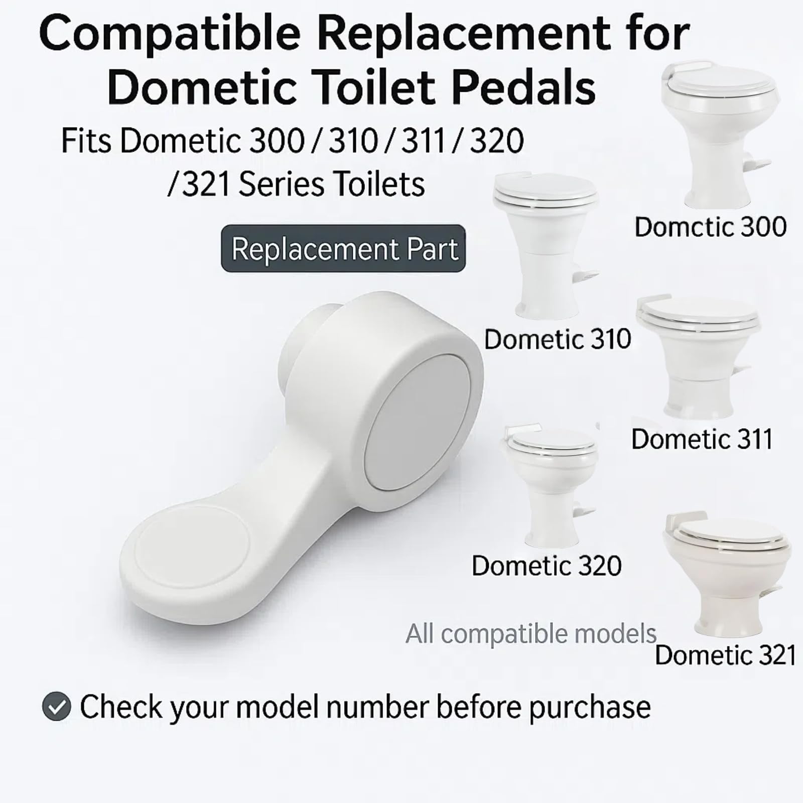 FORZEEY RV Toilet Foot Pedal Replacement fit for Dometic 300 310 320 321 Series Toilet, Durable Injection Molded Compatible with