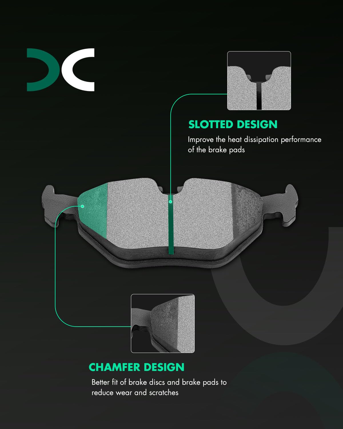 Scitoo D763 Rear Ceramic Brake Pads Sets Fit For Bmw 318I 318Is 318Ti 320I 323Ci 323I 323Is 325Ci 325I 325Is 325Xi 328Ci 328I 32