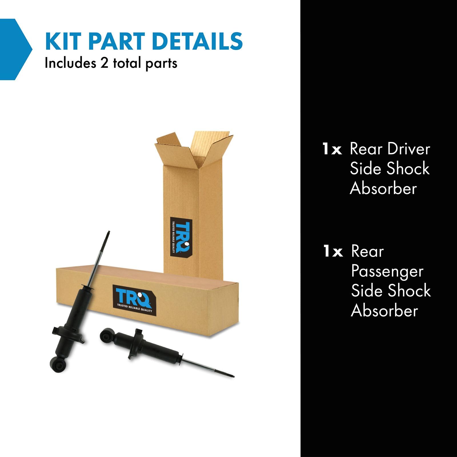 Trq Rear Shock Absorber Set Compatible With 2001-2005 Honda Civic