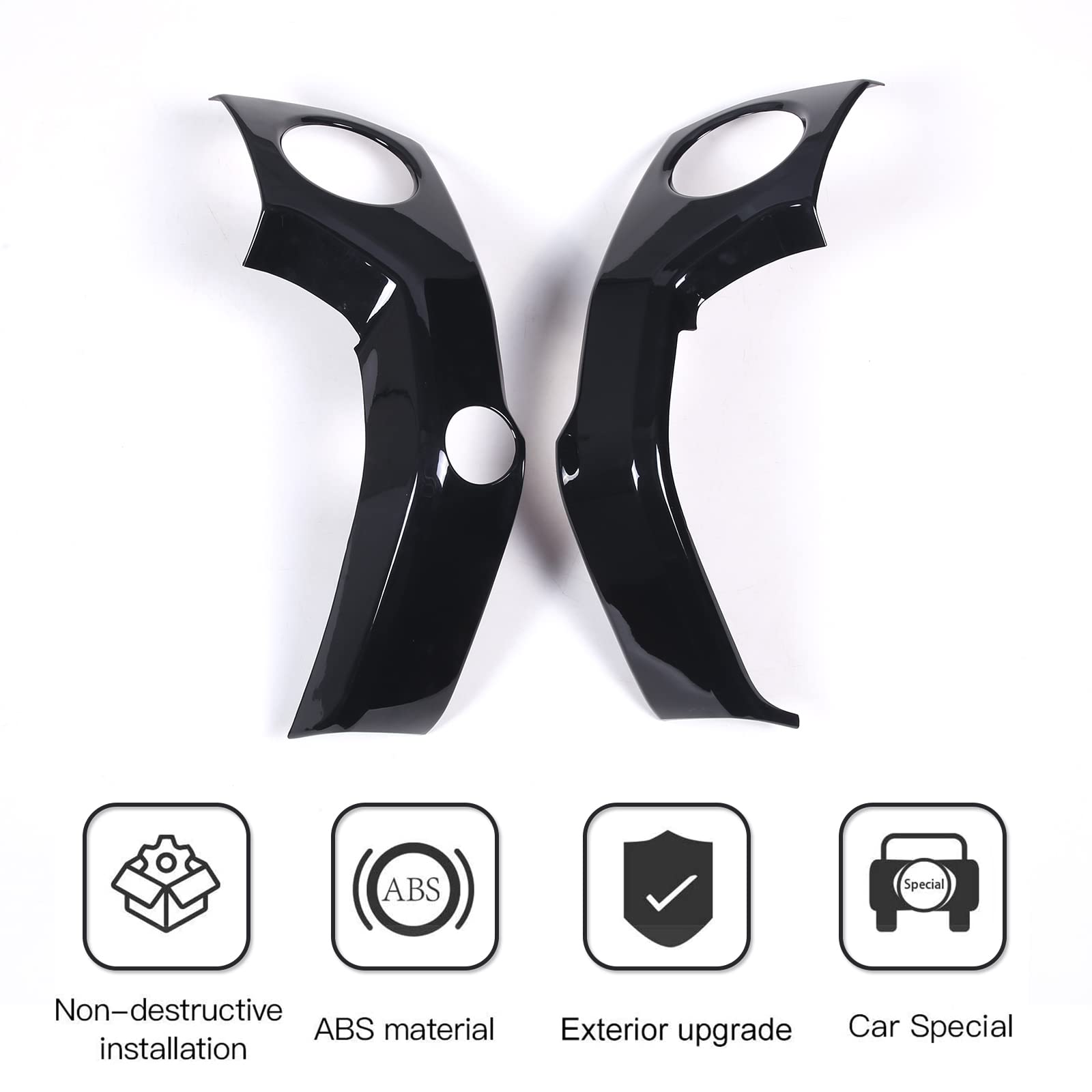 Llkuang Abs Center Console Air Conditioning Air Outlet Decoration Frame Cover Trim For Toyota Tundra 2014-2020 Modification Accessories (Glossy Black)