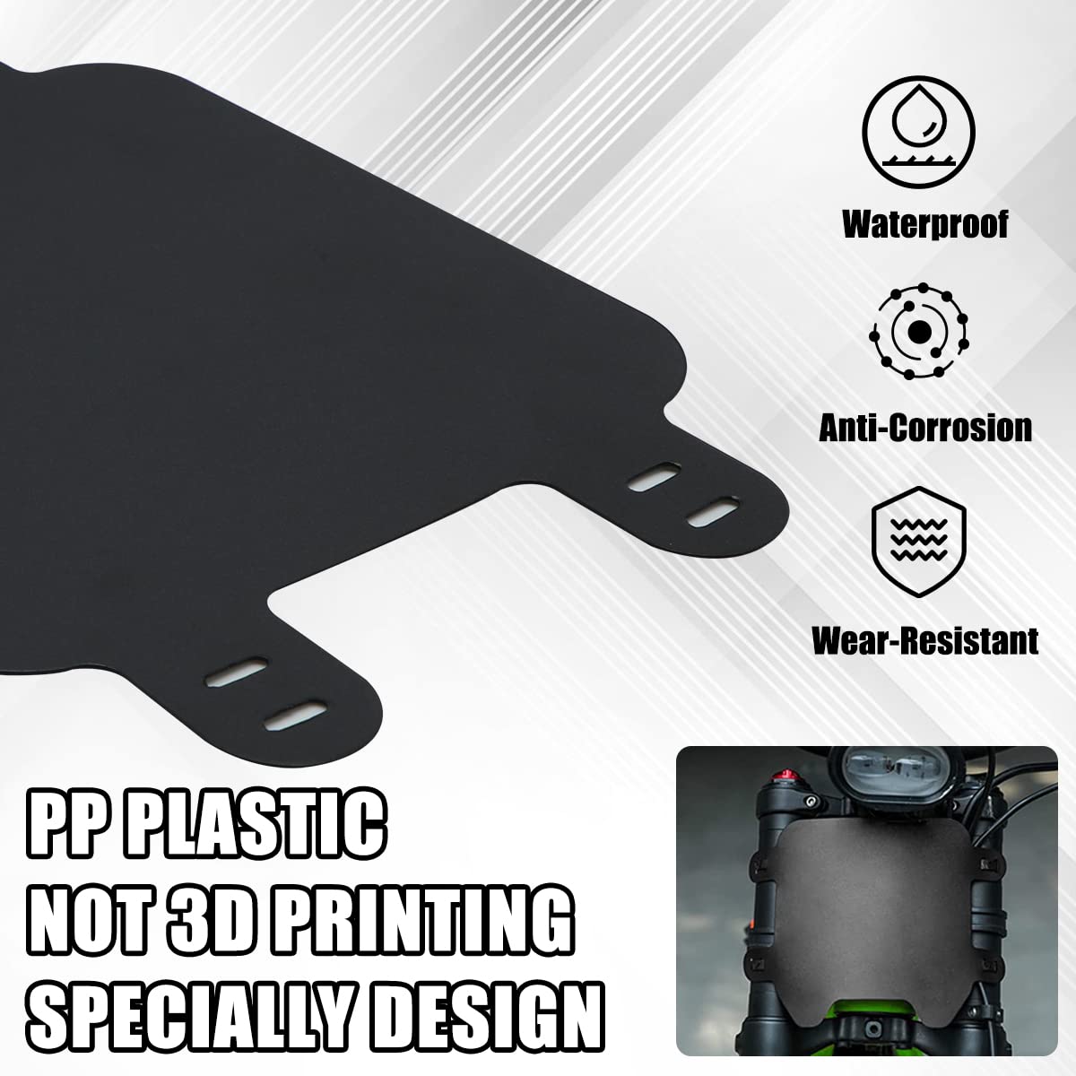 Urlwall Front Number Plate, Motorcycle Plate Replacement Parts For Sur Ron Light Bee X/S Sur Ron Ultra Bee Segway X160 X260 Talaria, Premuin Abs W/Adjustable Mounting Straps Dirt Bike Plate