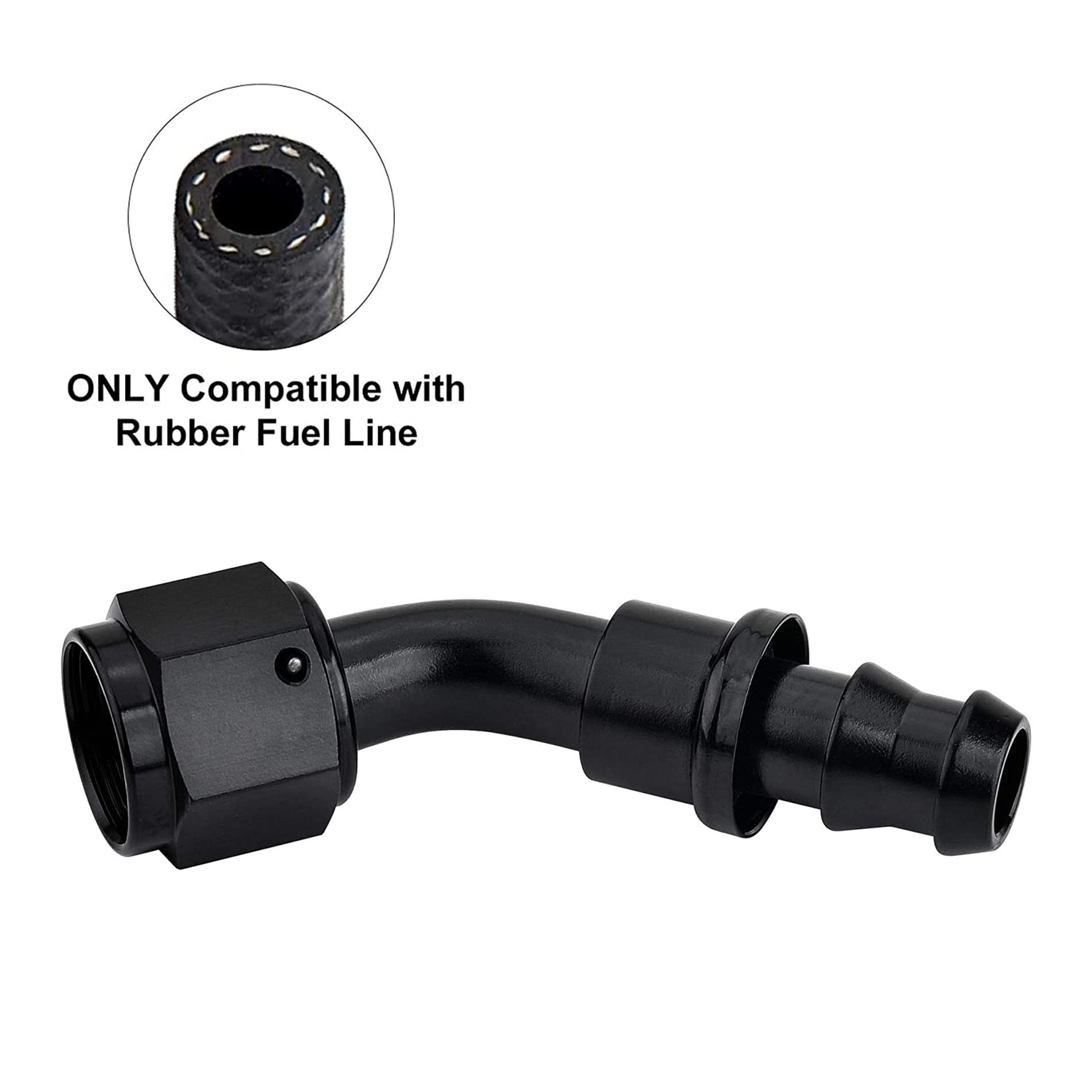 Evil Energy 6An 45 Degree Push Lock Hose Fitting End Black