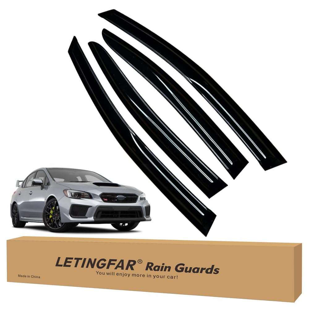 LETINGFAR Window Visors Rain Guards for Subaru WRX 2015 2016 2017 2018 2019 2020 2021 Accessories, Wind Deflectors Vent Shades f
