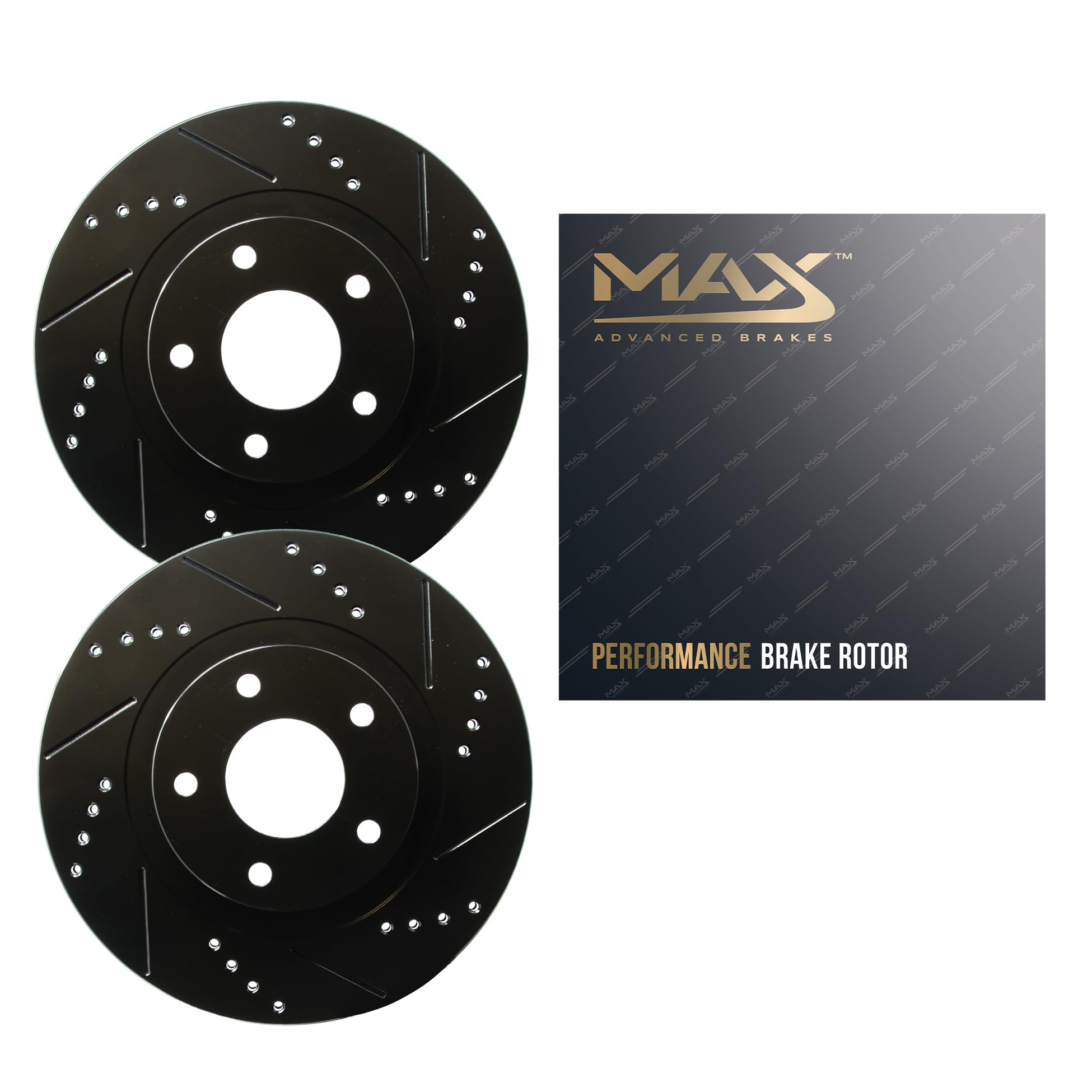 Max Advanced Brakes Front Brake Rotors Compatible With 2014 2015 2016 2017 2018-2023 Mazda 3/3 Sport Cx-3 Manual Parking Brake 2