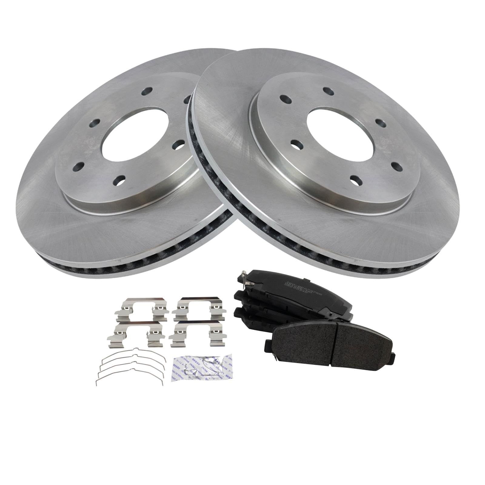 Trq Front Brake Pad & Rotor Kit Brake Pads Brake Rotor Semi-Metallic Compatible With 2005 Infiniti Qx56
