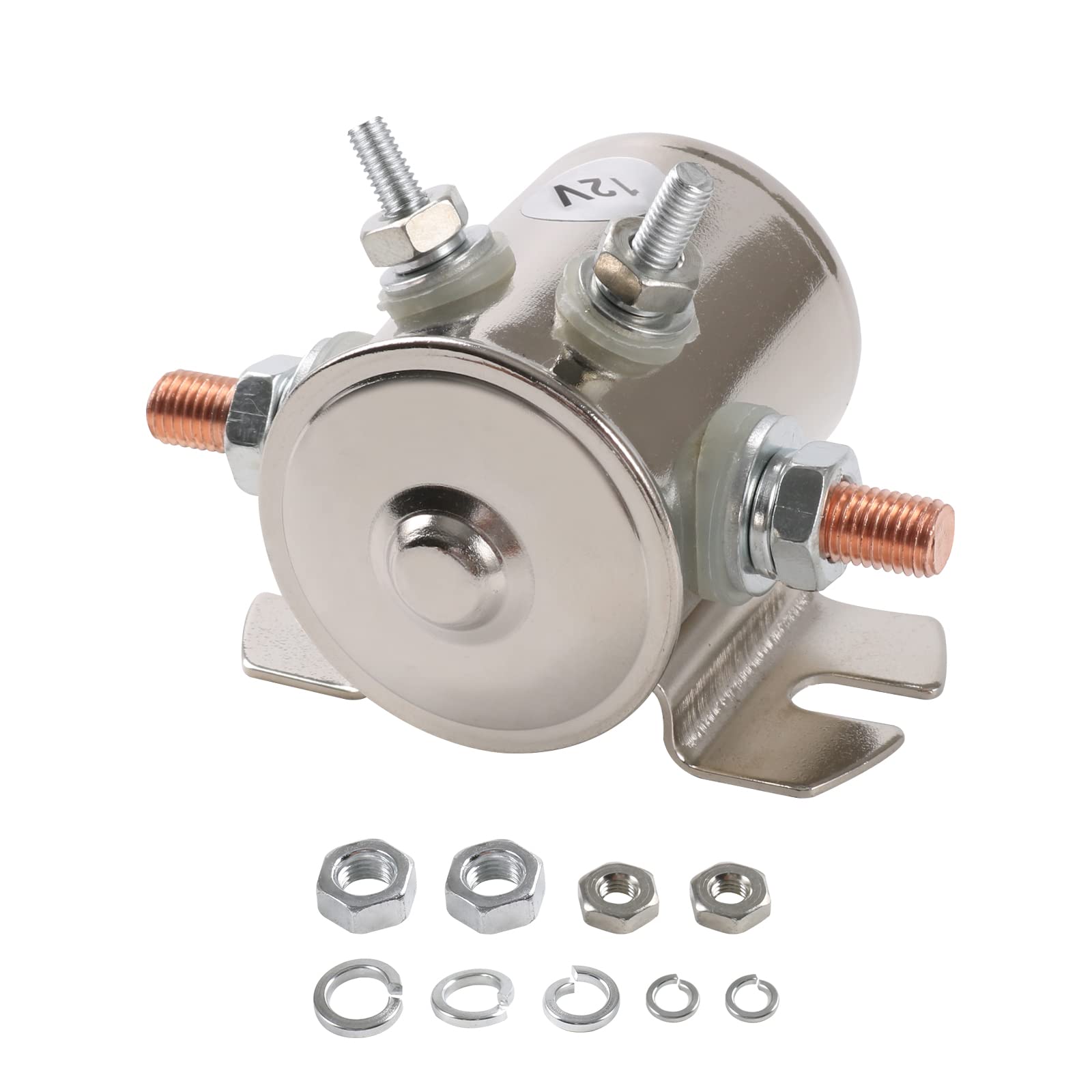 Max 300A 12 Volt Continuous Duty Solenoid Relay 4-Terminal for Golf Carts Heavy Duty Winch Marine in Rush SPST 12VDC 12V Solenoi