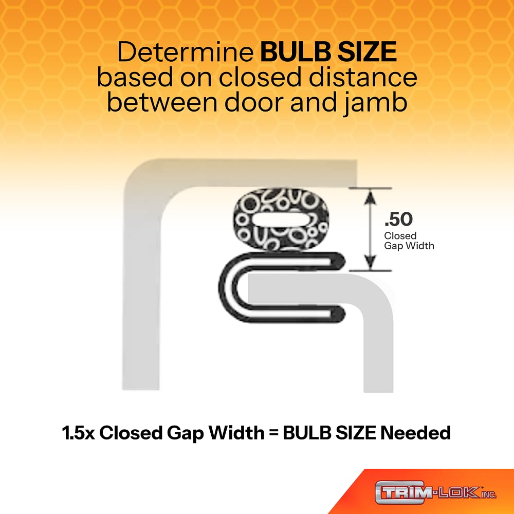 Trim-Lok Trim Seal With Side Bulb - Fits 1/16    Edge, 5/8    Bulb Seal Diameter, 25 Length - Pvc Plastic Trim With Epdm Rubber