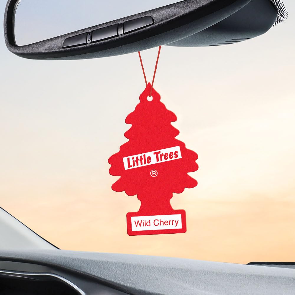 Little Trees Air Fresheners Car Air Freshener. Hanging Tree Provides Long Lasting Scent For Auto Or Home. Wild Cherry, 24 Air Fr