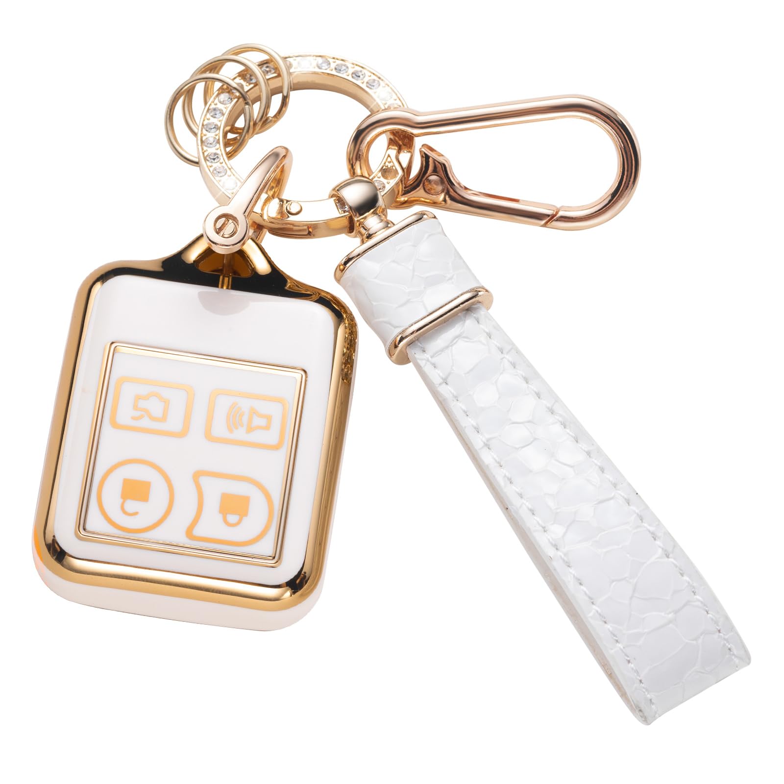 Cacarlike For Ford Key Fob Cover With Ford Keychain, Car Key Fob Case Compatible With Ford Mustang Edge Escape Expedition Explor