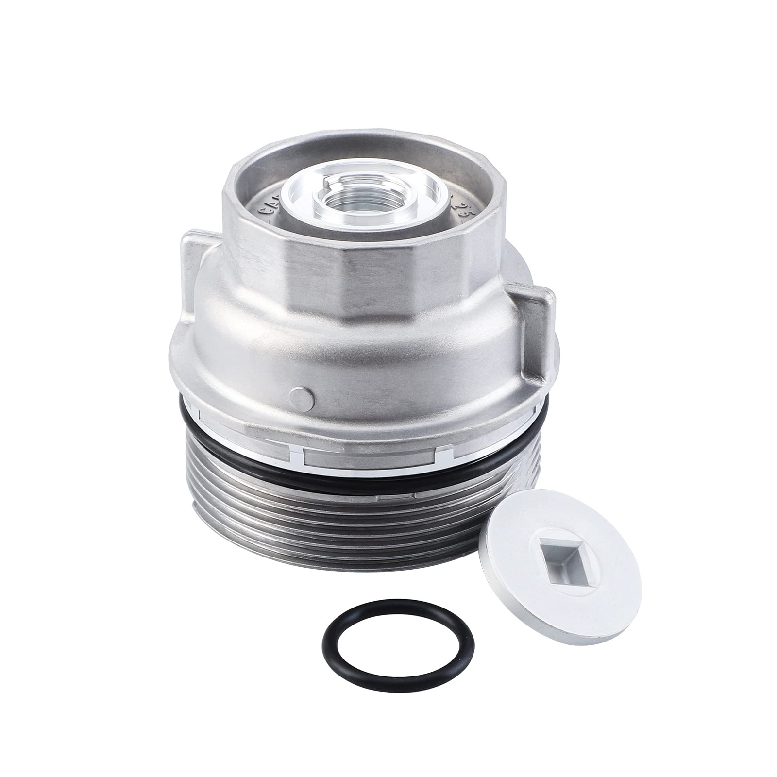 Oil Filter Housing Cap Assembly 15620-31060 With Oil Plug Fit For Toyota 2005-2019 Tundra Rav4 4Runner Camry Highlander Tacoma Avalon Sienna Venza Lexus Rx350 Replacement 1562031060 15643-31050