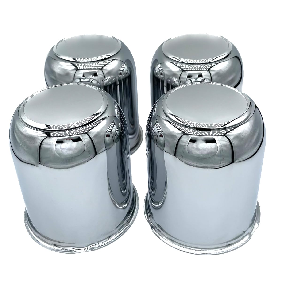 AYZH 4 Pack 3-3/4 Inch Center Caps Push Through for Trailer Truck RV Wheels Rims 3-3/4'' Center Bore Chrome Steel
