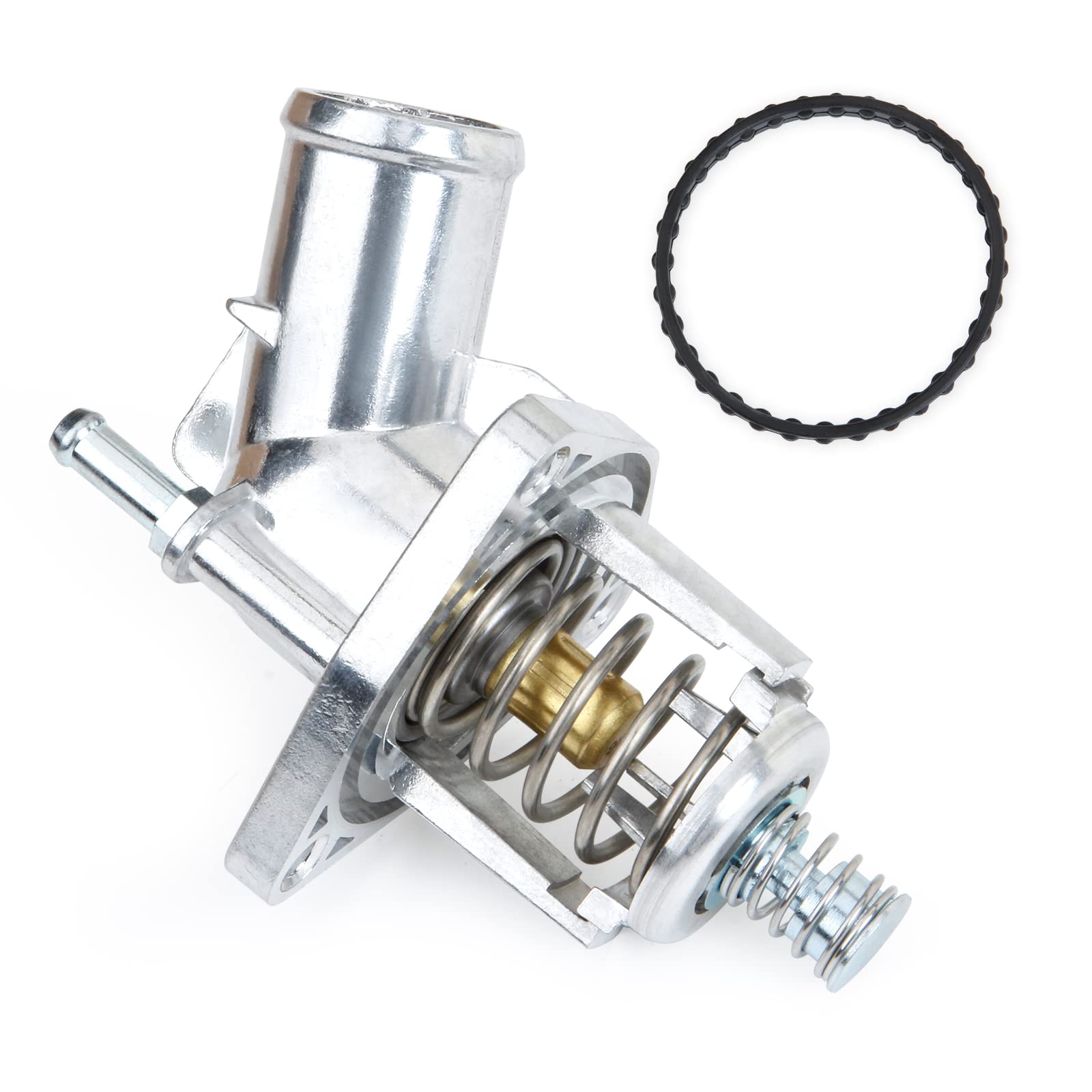 Mitzone Upgrade Aluminum Thermostat Housing Water Outlet Compatible With 2014-2020 Chevy Silverado 1500 Suburban Tahoe Gmc Sierra 1500 Yukon Yukon Xl Cadillac Escalade Replace 12674639 15-11125