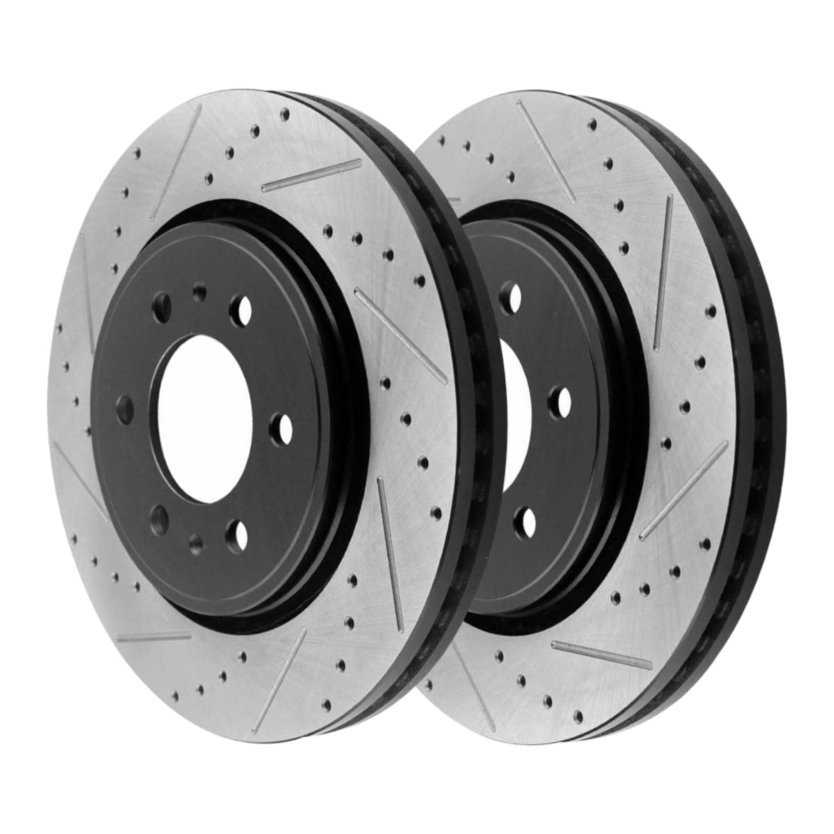 Autoshack Black Hat Drilled And Slotted Brake Rotors Front Brake Rotor Replacement Kit For 2007-2021 Ford Expedition 2010-2020 F-150 2007-2023 Lincoln Navigator 2.7L 3.5L 5.0L V6 4Wd Awd Rwd Pr64155Lr