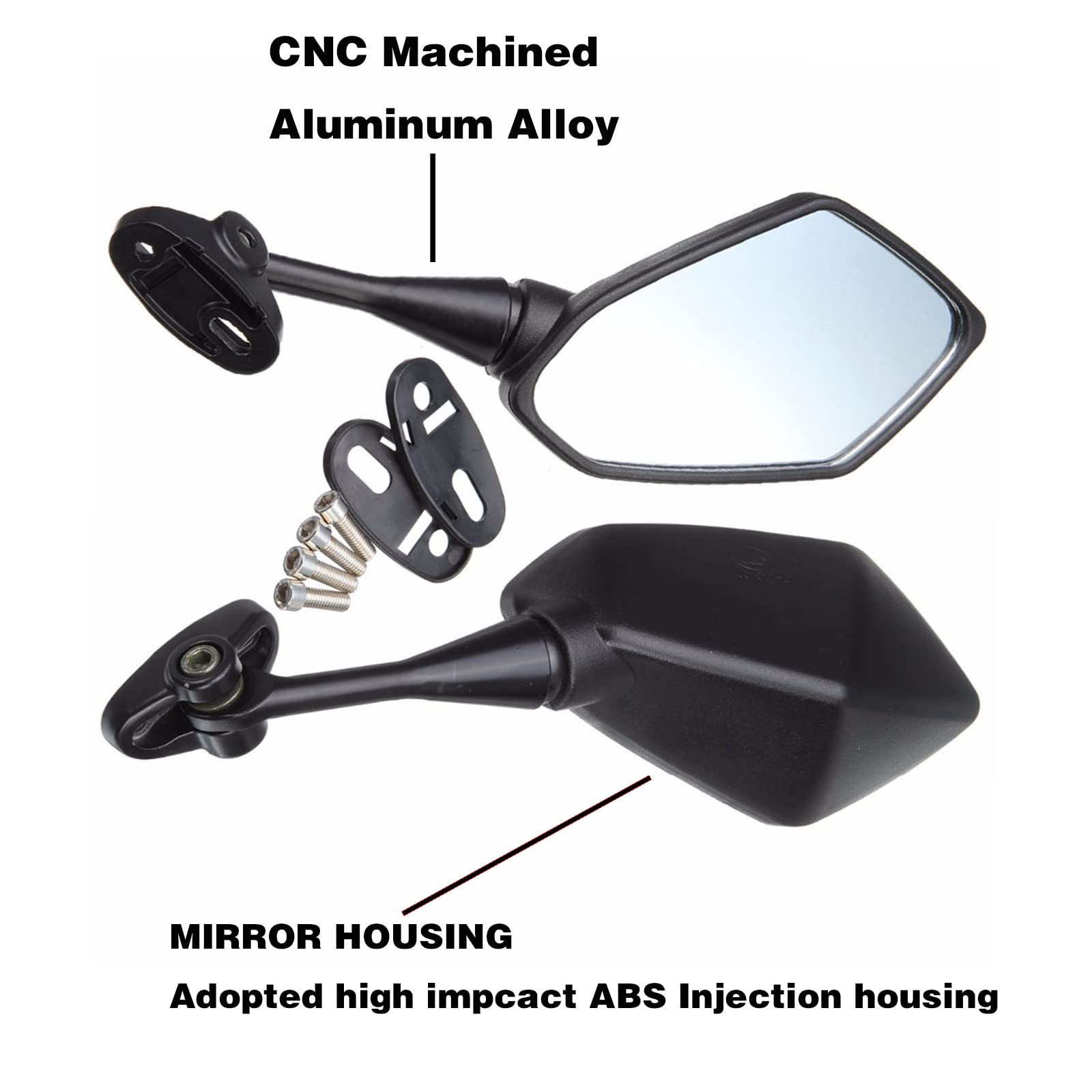 Mamiko Motorcycle Rear View Mirrors Compatible with CBR300R CBR500R CBR600 F4 F4I CBR600RR CBR1000RR CBR900 CBR919 CBR929 CBR954