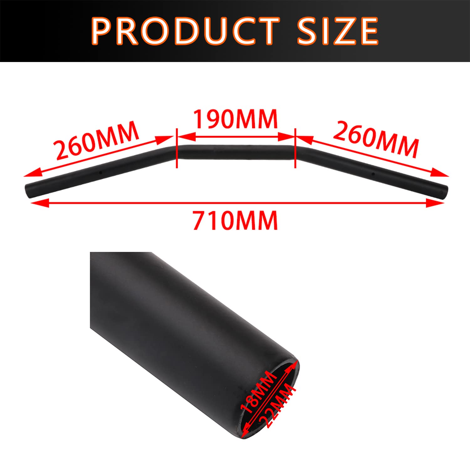 Motorcycle Drag Bars Handlebars 22Mm 7/8' Universal For Bobber Cafe Racer Sportster Cruiser Xl 883 1200 Custom Chopper Softail Dyna Street Bob Black