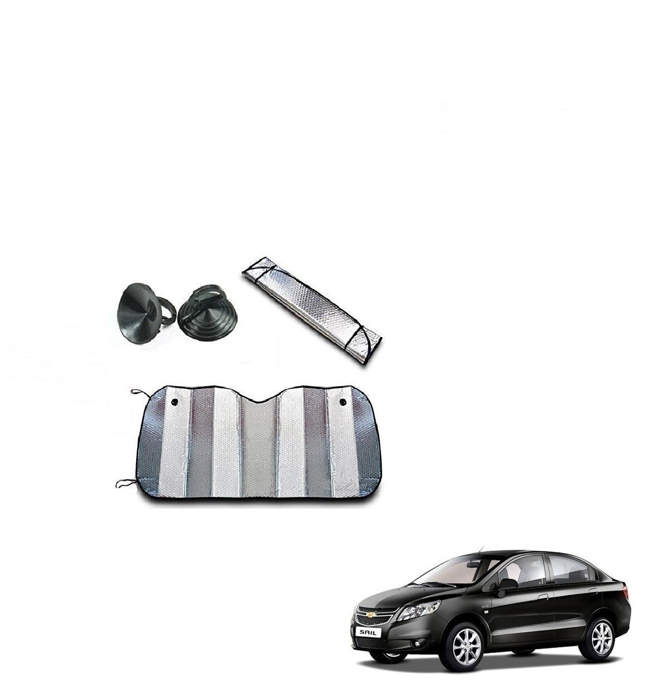 Kozdiko Car UV Protection Silver Foil Sunshade Film Windshield Visor Front Windshield Sunshade for Chevrolet Sail
