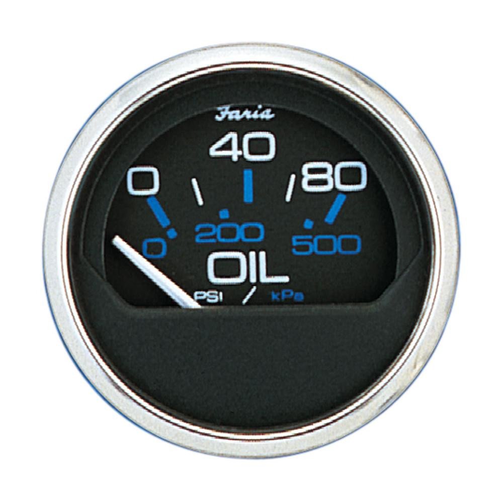 Faria Chesapeake Black Ss 234; Oil Pressure Gauge - 80 Psi