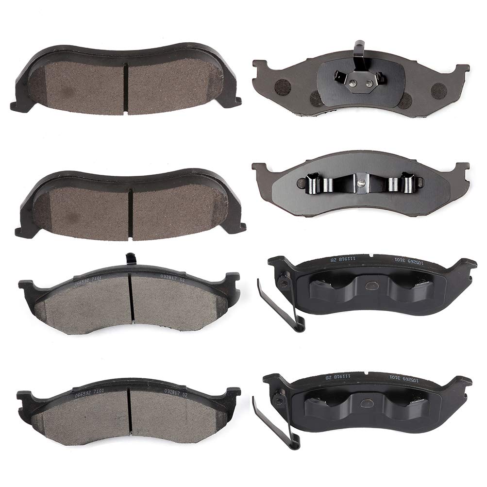 Cciyu D477 D981 Front & Rear Professional Ceramic Brake Pads Set Fit For 2003-2006 For Jeep Wrangler