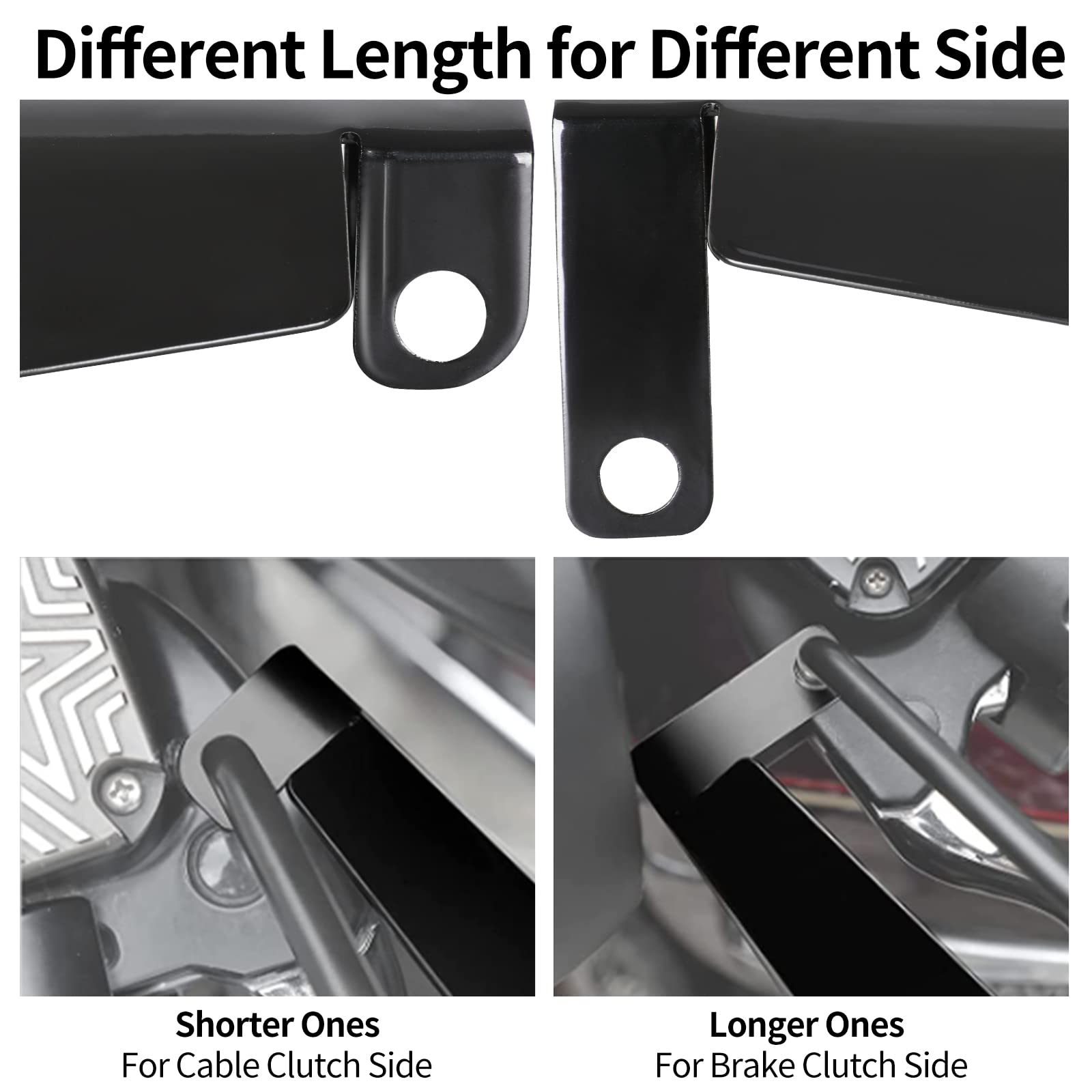 Huazu Coffin Cut Motorcycle Handguards - Black Hand Guards For 2007-2022 Harley Davidson Touring, Sportster, Dyna (Large, Cable Clutch Compatible)