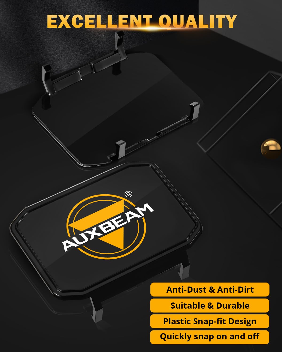 Auxebam 4 Inch Black Offroad Light Covers, 2Pcs Led Cube Pod Cover Waterproof Polycarbonate Protective Lens For Led Cube Lights