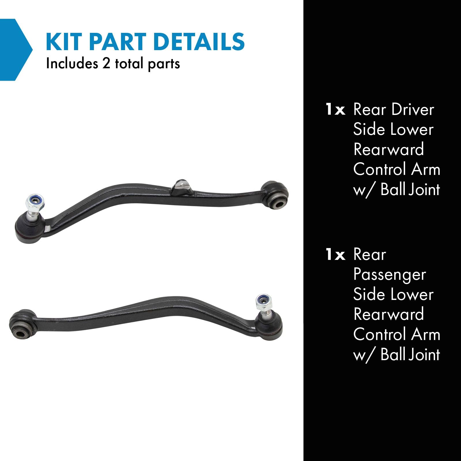 Trq Rear Lower Control Arm With Ball Joint Set Compatible With 1998-2003 Mercedes-Benz Ml320 2003-2005 Ml350 1999-2001 Ml430 200