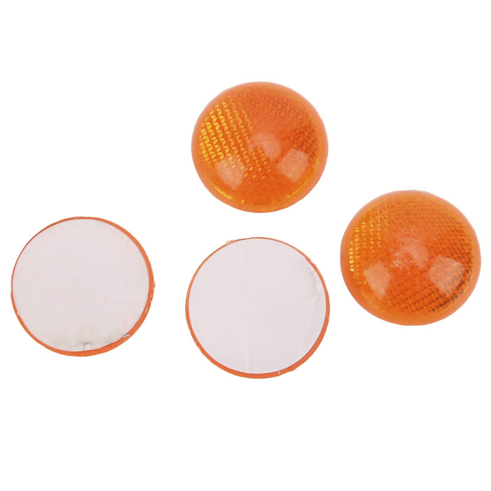 Aramox Round Reflector, 4Pcs/Set 1.65In Universal Orange Round Reflector Reflective Sticker High Visibility Warning Weatherproof For Motorcycle Car Truck