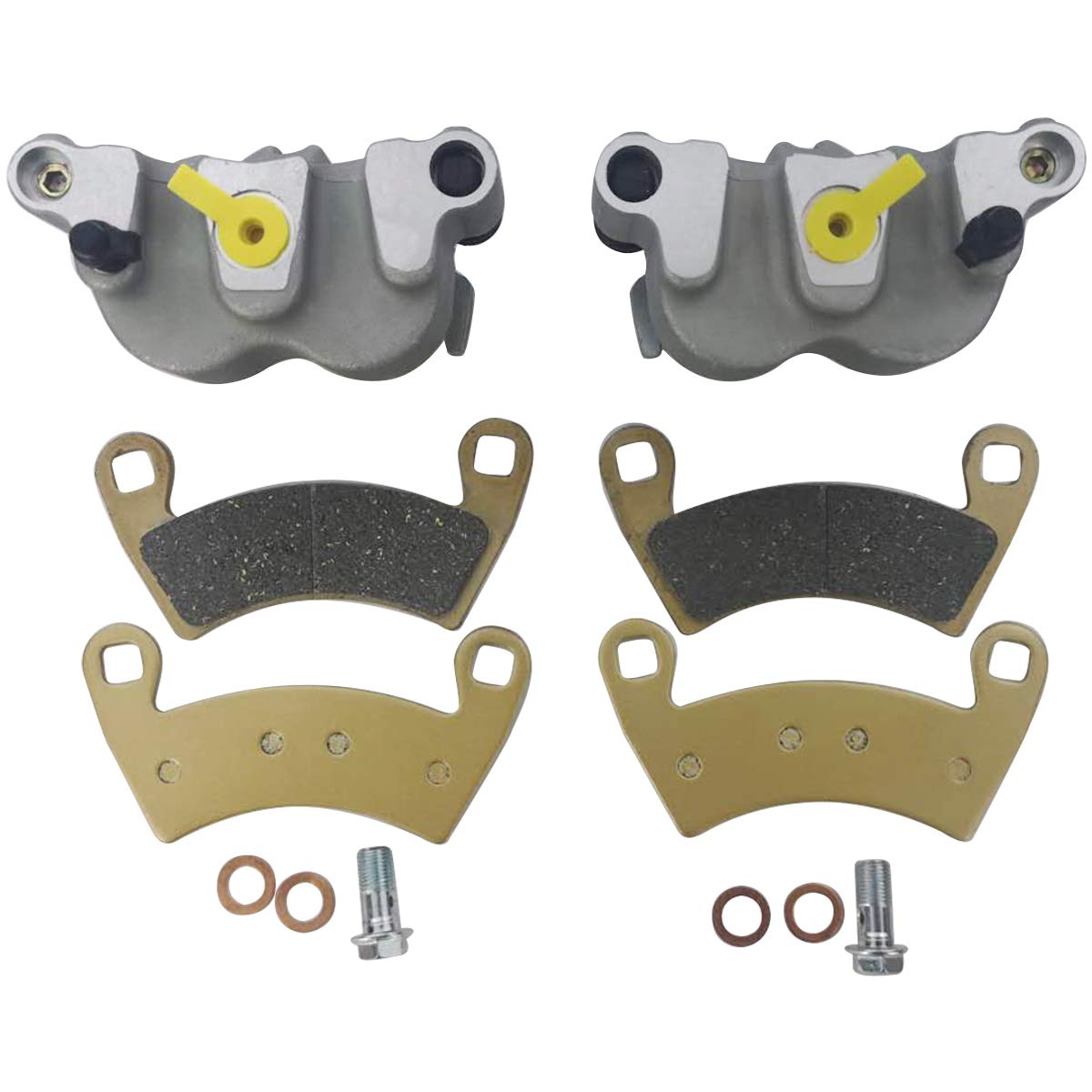 M MATI Front Left Right Brake Caliper Set with Pads without Mounting Bracket for Polaris Ranger 4X4 500 EFI 570 4X4 700/800 900 