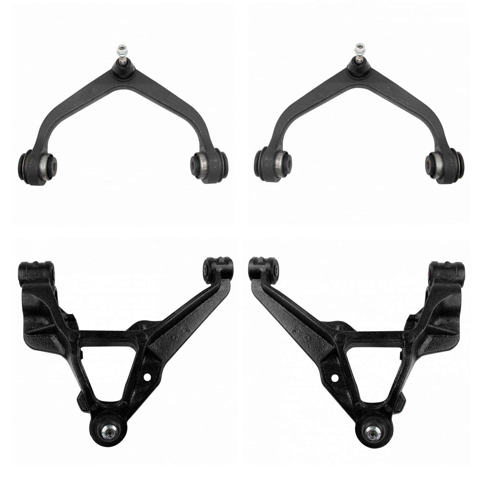 Trq Front Driver & Passenger Side Upper & Lower Control Arm With Ball Joint Set Compatible With 2011-2019 Chevrolet Silverado 25