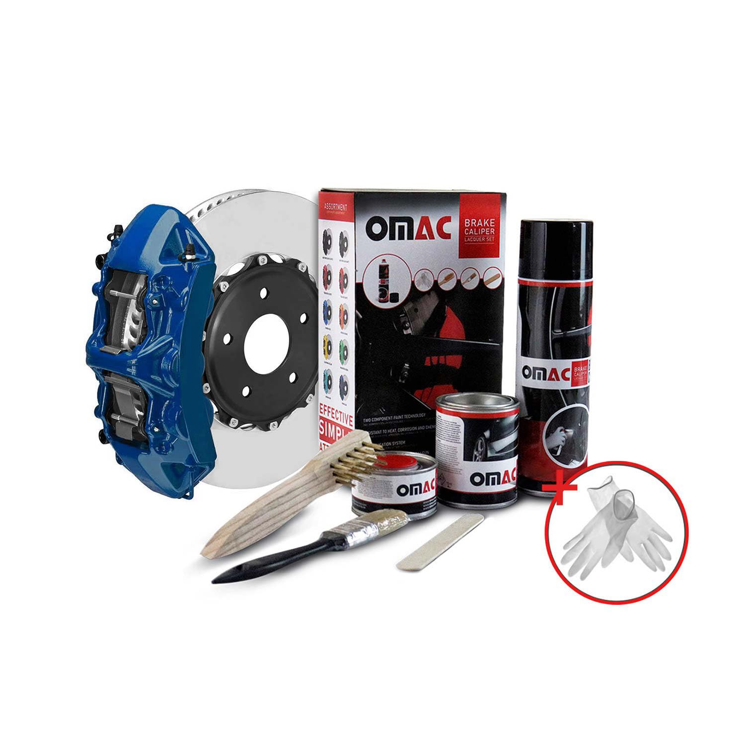 Omac Brake Caliper Epoxy Based Car Paint Kit Hawaii Blue Glossy High-Temp